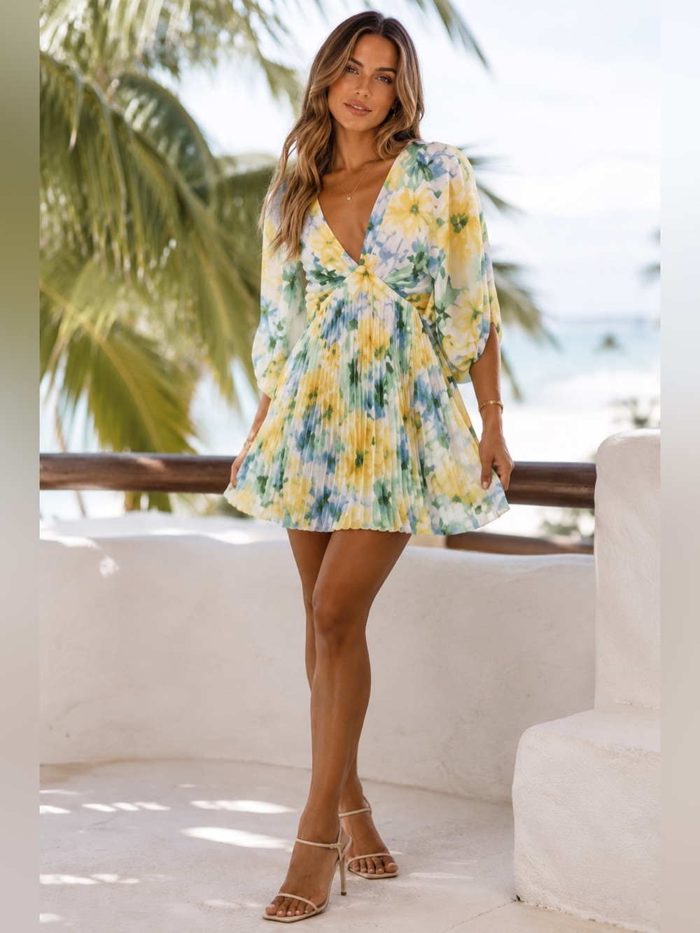 NWT Misa Los Angeles Luna Dress in Citron Water Color Mini Dress ($375) Sma